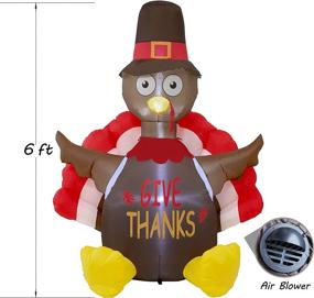 img 3 attached to 🦃 ATDAWN 6ft Thanksgiving Inflatable Turkey with LED Lights - Perfect for Autumn Decorations, Lighted Outdoor & Indoor Yard Holiday Decor