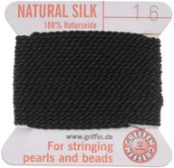 🎀 premium griffin 1mm silk cord in size 16 - bold black color, durable and delicate logo