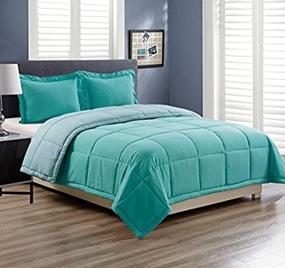 img 1 attached to Luxury Turquoise Reversible Alternative Comforter