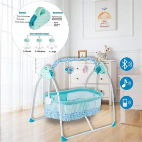 img 3 attached to Portable Electric Baby Cradle Bassinet with Light, Music Box, and Rocking Feature - Bedside Sleeper for 0-12 Month Girl Boy Infant up to 40lb