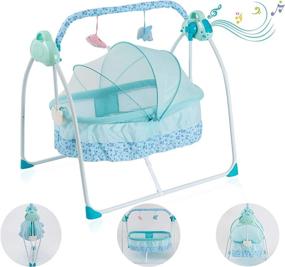 img 4 attached to Portable Electric Baby Cradle Bassinet with Light, Music Box, and Rocking Feature - Bedside Sleeper for 0-12 Month Girl Boy Infant up to 40lb