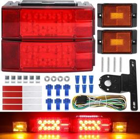 img 4 attached to 🚦 Linkitom Submersible LED Trailer Light Kit - Super Bright Brake Stop Turn Tail License Lights for Camper Truck RV Boat Snowmobile - IP68 Waterproof - DOT Approved