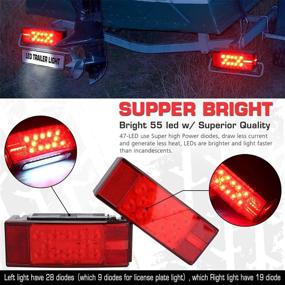 img 1 attached to 🚦 Linkitom Submersible LED Trailer Light Kit - Super Bright Brake Stop Turn Tail License Lights for Camper Truck RV Boat Snowmobile - IP68 Waterproof - DOT Approved