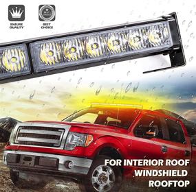 img 3 attached to 🚨 SMALLFATW Amber Emergency Light Bar 36" - 36 LED Super Bright Waterproof Aluminum Housing Adjustable Bracket Emergency Light for Cars, Trucks, and Vehicles - 16 Flashing Modes, Amber