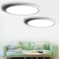 💡 2pack led flush mount ceiling light: 12 inch 24w, daylight white, modern round lighting fixture for kitchens, stairwells, bedrooms, and more логотип