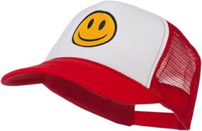 img 3 attached to 😊 e4Hats.com Smiley Face Embroidered Foam Mesh Back Hat