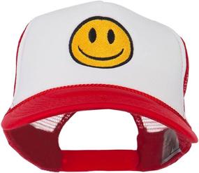 img 4 attached to 😊 e4Hats.com Smiley Face Embroidered Foam Mesh Back Hat