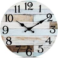 🕰️ 10 inch silent non-ticking wooden wall clock - battery operated country retro rustic style decor for living room, kitchen, home, bathroom, bedroom logo