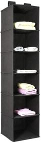 img 4 attached to 👚 Magicfly 6-Shelf Hanging Closet Organizer, Collapsible Storage Box for Clothes, Accessories, Sweaters, and Handbags – Easy Mount, Black