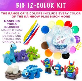 img 3 attached to Fun and Creative Modeling Clay for Kids: Air Dry, Soft & Non-Greasy - 12 Colors Magic Clay Kit for Ages 3+