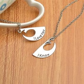 img 3 attached to O.RIYA Love You I Know Necklace Set - Personalized Couples 💑 Initial Necklace, Hand Stamped Gift for Her, Mother Daughter Gift, Mother's Day (White)