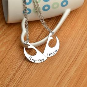 img 1 attached to O.RIYA Love You I Know Necklace Set - Personalized Couples 💑 Initial Necklace, Hand Stamped Gift for Her, Mother Daughter Gift, Mother's Day (White)