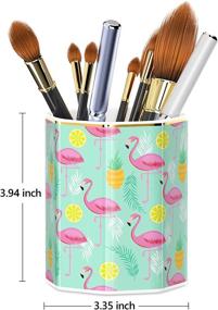 img 1 attached to 🦩 Nipichsha Pink Flamingo Pencil Holder Cup – Cute Ceramics Pen Organizer Stand for Desk – Makeup Brushes Holder for Women, Office & School Supplies – College Student & Kids Adult Desk Decor Accessory