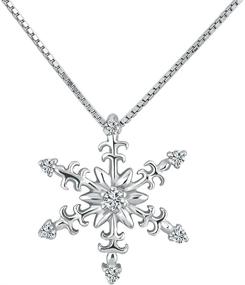 img 3 attached to 🌨️ Stylish Korliya Winter Silver Snowflake Pendant Necklace with Box Chain: A Charming Accessory for the Cold Season