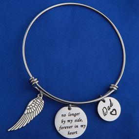 img 1 attached to 🕊️ FEELMEM No Longer by My Side Forever In My Heart Bracelet: A Touching Remembrance Gift with Angel Wing Charm