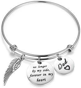 img 4 attached to 🕊️ FEELMEM No Longer by My Side Forever In My Heart Bracelet: A Touching Remembrance Gift with Angel Wing Charm