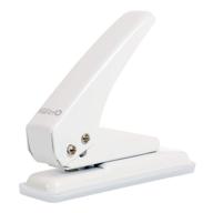 🔑 ivory white handheld 1 hole punch with lock - 20 sheet capacity, anti-skid base - ideal for office, school, home, diy crafts - 1/4" circle hole puncher logo