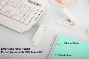 img 1 attached to 🔑 Ivory White Handheld 1 Hole Punch with Lock - 20 Sheet Capacity, Anti-Skid Base - Ideal for Office, School, Home, DIY Crafts - 1/4" Circle Hole Puncher