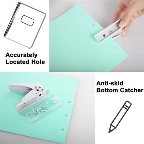 img 3 attached to 🔑 Ivory White Handheld 1 Hole Punch with Lock - 20 Sheet Capacity, Anti-Skid Base - Ideal for Office, School, Home, DIY Crafts - 1/4" Circle Hole Puncher