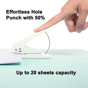 img 2 attached to 🔑 Ivory White Handheld 1 Hole Punch with Lock - 20 Sheet Capacity, Anti-Skid Base - Ideal for Office, School, Home, DIY Crafts - 1/4" Circle Hole Puncher