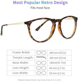 img 1 attached to 👓 Yaroce Stylish Round Blue Light Blocking Glasses for Women & Men - Tortoise Frame