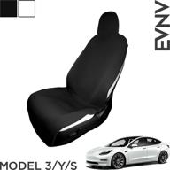 🚗 waterproof evnv tesla seat cover - fits model 3, model y, model s - protects your seats - easy to install - tesla accessories - black front seat cover logo