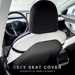 img 3 attached to 🚗 Waterproof EVNV Tesla Seat Cover - Fits Model 3, Model Y, Model S - Protects Your Seats - Easy to Install - Tesla Accessories - Black Front Seat Cover