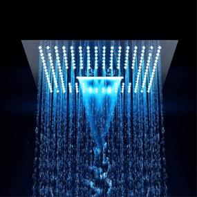 img 4 attached to Color Changing LED Shower Head with 3 Waterfall Modes and Embedded Ceiling Spout - 40cm x 40cm Bath