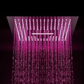 img 2 attached to Color Changing LED Shower Head with 3 Waterfall Modes and Embedded Ceiling Spout - 40cm x 40cm Bath