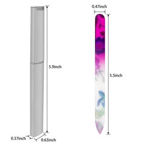 img 3 attached to 💅 Glass Nail Files Set - 5 Pack with Case | Crystal Glass Fingernail Files | Double Sided Glass Nail File | Mixed Color Manicure Kit for Gentle Nail Care | Ideal for Women, Girls, and Christmas Gift