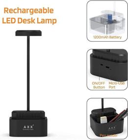 img 1 attached to AXX LED Desk Lamp – Rechargeable, Flexible Gooseneck, Little Pen Holder, Perfect for Home Office/Desktop - Black