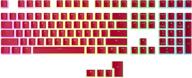 🔴 hk gaming 108 double shot pbt pudding keycaps ansi/iso - oem profile pudding keyset 60% / 87 tkl / 104/108 mx switches for backlit keyboards (red) logo