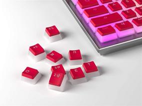 img 1 attached to 🔴 HK Gaming 108 Double Shot PBT Pudding Keycaps Ansi/ISO - OEM Profile Pudding Keyset 60% / 87 TKL / 104/108 MX Switches for Backlit Keyboards (Red)