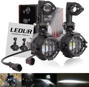 img 1 attached to 🏍️ Enhance Your Riding Experience with LEDUR Motorcycle Auxiliary Lights - Spot Driving Fog Lights for R1200GS, F800GS, K1600, KTM - Universal Fit, 40W 6000K