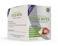 🌿 organic eyelid wipes infused with tea tree and coconut oil - soothing eye wipes for itchy eyes - pack of 30 natural eye cleansing wipes logo