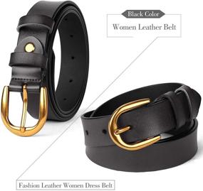 img 3 attached to 👗 WHIPPY Women's Black Leather Belt for Jeans, Pants, Dresses - Stylish Ladies Waist Belt with Pin Buckle