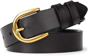 img 4 attached to 👗 WHIPPY Women's Black Leather Belt for Jeans, Pants, Dresses - Stylish Ladies Waist Belt with Pin Buckle