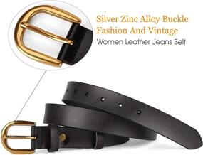 img 2 attached to 👗 WHIPPY Women's Black Leather Belt for Jeans, Pants, Dresses - Stylish Ladies Waist Belt with Pin Buckle