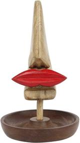 img 4 attached to 👄 Hand Carved Wooden Eyeglass Spectacle Holder Stand for Home Office Desk Decor Gift - STORE INDYA (Big Lips)