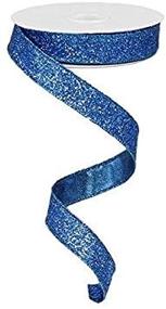 img 2 attached to Vibrant 5/8 Inch Turquoise Glitter on Metallic Ribbon - 10 Yards & Wired