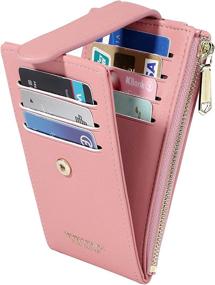 img 4 attached to Stylish RFID Bifold Slim Wallet for Women - Compact Small Card Holder with Zipper