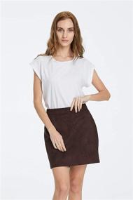 img 3 attached to 👗 Bodycon Leather Vintage Stretchy Women's Skirt: Timeless Style for Modern Women