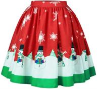 🎅 playful & festive: ms mouse womens santa christmas printed elastic band cute flared party skirt logo