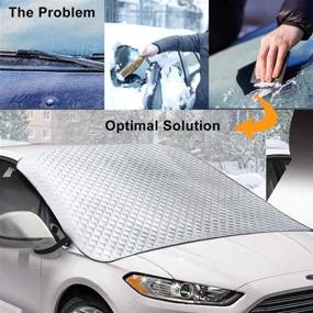 img 3 attached to ❄️ Upgrade your Car's Winter Protection with the 5-Layer Windshield Snow Cover - Extra Large & Thick, Size 74x 50 Inches (187x125cm) - Frost Ice Cover Sunshade for Any Car Truck SUV Van