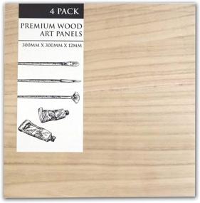 img 4 attached to 🖼️ Premium Solid Wood Art Boards - 12x12 inch (11.8 x 11.8 Actual Size) - 4 Pack (12 x 12 x .5) - Art Panel