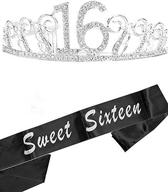 🎉 sweet sixteen birthday party supplies: 16th birthday tiara, sash, and decorations logo