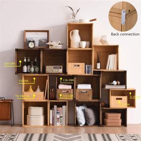 img 3 attached to 📚 Kirigen Stackable Wood Storage Cube: Modular Organizer for Home and Office - Versatile Cubby System for Books, Clothes, Toys, and More!