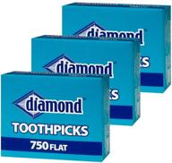 💎 diamond flat toothpicks 750ct, 3 pack: convenient dental hygiene solution with exceptional value! logo