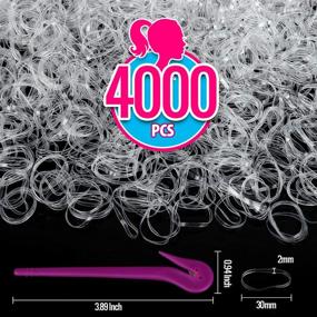 img 3 attached to 💇 Versatile 4000PCS Clear Hair Elastics with Elastic Band Cutter: Ideal Hair Ties for Kids, Girls, and Adults by Teenitor