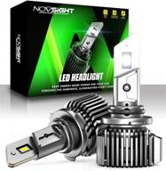 novsight 9005/hb3 led headlight bulbs - ultra bright 100w 20000 lumens, 600% brighter conversion kit for high beam headlights, 6500k cool white, ip68 waterproof, best halogen replacement logo